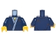 Lot ID: 184174718  Part No: 973pb2822c01  Name: Torso Robe with Sand Blue Trim and Mud Splotches Pattern / Dark Blue Arms / Yellow Hands