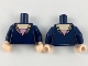 Lot ID: 165879830  Part No: 973pb3255c01  Name: Torso Female Low-Cut Top, Light Nougat Neck and Pink Triangle Pattern / Dark Blue Arms / Light Nougat Hands