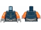 Part No: 973pb3971c01  Name: Torso SW Ahsoka Jumpsuit with Silver Belt Pattern / Orange Arms / Light Bluish Gray Hands