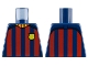 Part No: 973pb4427 Name: Torso Soccer Shirt, Dark Red Stripes, Yellow Badge (FC Barcelona) Pattern Part No: 973pb4427 Name: Torso Soccer Shirt, Dark Red Stripes, Yellow Badge (FC Barcelona) Pattern