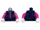 Part No: 973pb4434c01  Name: Torso Winter Jacket with Metallic Pink Zipper Pattern (BAM) / Dark Pink Arms / White Hands