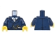 Part No: 973pb4937c01  Name: Torso Suit Jacket, White Shirt, Light Bluish Gray Tie, Gold Chain and Watch Pattern / Dark Blue Arms / Yellow Hands