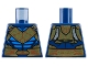 Part No: 973pb5065  Name: Torso Gold and Dark Orange Breastplate and Belt, Blue Armor Plates Pattern