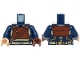 Part No: 973pb5873c01  Name: Torso SW Armor, Reddish Brown Chest Panel with Straps, Tan and Dark Tan Belt Pattern / Dark Blue Arms / Reddish Brown Hand Left / Light Nougat Hand Right