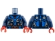 Part No: 973pb6253c01  Name: Torso Blue Armor Panels, Red Highlights and Arc Reactor, Silver Trim Pattern / Dark Blue Arms / Red Hands