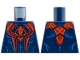Part No: 973pb6282  Name: Torso Large Red Spider, Orange Trim, Blue Muscle Contours and Dots Pattern