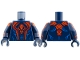 Part No: 973pb6282c01  Name: Torso Large Red Spider, Orange Trim, Blue Muscle Contours and Dots Pattern / Dark Blue Arms with Red Pauldron, Cuff, and Stripe, Orange Trim and Blue Dots Pattern / Dark Blue Hands
