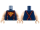 Part No: 973pb6390c01  Name: Torso Suspenders and Red and Yellow Superman 'S' Logo Pattern / Light Nougat Arms / Light Nougat Hands
