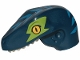 Part No: 98065pb11  Name: Dinosaur Head Raptor with Pin Hole with Tan Teeth and Blue Stripes and Lime Eye Patch Pattern