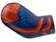 Part No: 982pb421  Name: Arm, Right with Red Pauldron, Cuff, and Stripe, Orange Trim and Blue Dots Pattern