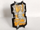 Part No: 54184pb01  Name: Large Figure Shield, 2 x 2 Brick Relief, Dragon with Bright Light Orange and Black Pattern