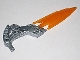 Lot ID: 364244003  Part No: 87806pb01  Name: Hero Factory Weapon, Fire Shooter with Molded Flexible Rubber Orange Blade Pattern