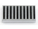 Part No: 3069pb0660  Name: Tile 1 x 2 with Black Grille Pattern - 10 Bars