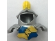 Part No: 51728pb03  Name: Duplo Wear Head Armor with Yellow Top Feather and Blue and Yellow Breastplate with Lion and Crown Pattern