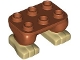 Part No: 103483pb01  Name: Legs with Plate Round 2 x 3 with Molded Tan Feet Pattern