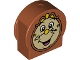 Lot ID: 373197801  Part No: 14222pb023  Name: Duplo, Brick 1 x 2 x 2 Round Top, Cut Away Sides with Tan Cogsworth Clock Face with Yellow Nose Pattern