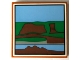 Part No: 1751pb004  Name: Tile 4 x 4 with Picture of Green, Medium Blue and Reddish Brown Landscape with Black Border Pattern (Sticker) - Set 21336