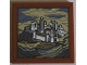 Part No: 1751pb008  Name: Tile 4 x 4 with Painting of Ost-in-Edhil City with White Fortress on Tan, Dark Tan, Dark Bluish Gray and Sand Blue Background Pattern (Sticker) - Set 10316