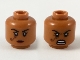 Part No: 3626pb2277  Name: Minifigure, Head Dual Sided Female, Dark Purple Eye of Horus Filigree Tattoo Under Right Eye, Dark Red Lips, Neutral / Fierce Pattern