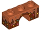 Part No: 4490pb06  Name: Arch 1 x 3 with Frosting Dripping over Dark Brown Icing with Sprinkles Pattern