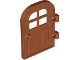 Part No: 5257  Name: Door 1 x 4 x 6 Curved Top with Window with 4 Panes and Stud Handle, Reinforced Edge