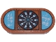 Part No: 66857pb051  Name: Tile, Round 2 x 4 Oval with Dart Board and Medium Azure Scoreboard with White Ninjago Logogram 'DARETH' and 'TOM' Pattern (Sticker) - Set 71799