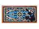 Part No: 87079pb0387  Name: Tile 2 x 4 with Black and Dark Azure Oriental Rug with Black and Red Spatters Pattern (Sticker) - Set 70627