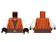 Part No: 973pb1285c01  Name: Torso SW Jedi Robe, Reddish Brown Undershirt and Belt Pattern (SW Pong Krell) / White Arms / Black Hands