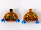 Part No: 973pb2755c02  Name: Torso Pilot Suit with Safety Belts Pattern (Parka) / Dark Orange Arms / Dark Azure Hands