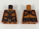 Part No: 973pb3108  Name: Torso Female, Gold Necklace and Lion Head Belt Buckle, Reddish Brown Belt and Trim Pattern