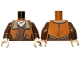 Lot ID: 260721670  Part No: 973pb4365c01  Name: Torso Jacket Open with Dark Tan Fur Lining over Reddish Brown Layered Shirt, Silver Pendant Necklace, Light Nougat Neck Pattern / Reddish Brown Arms / Light Nougat Hands