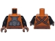 Part No: 973pb5791c01  Name: Torso SW Dark Silver Armor Plates with Dark Brown Back Straps and Reddish Brown Sash Pattern / Black Arms / Reddish Brown Hands