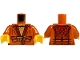 Part No: 973pb5948c01  Name: Torso Robe with Dark Red Pockets and Trim over Gold Shirt Pattern / Dark Orange Arms / Yellow Hands
