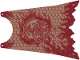 Part No: 111985  Name: Cloth Cape with 4 Holes and Tattered Edge, Large Buildable Figures with Dark Red Scale Armor Lines, Flames, and Ninjago Logogram Letter K Pattern
