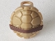 Part No: 12609pb01  Name: Minifigure Turtle Shell with Dark Brown Horizontal Belt Pattern