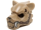 Part No: 15083pb02  Name: Minifigure, Headgear Mask Tiger with Fur, White Fangs, Copper Chain and Purple Sinew Patches Pattern
