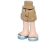 Lot ID: 404340260  Part No: 1826cc00pb008  Name: Mini Doll Hips and Shorts with Molded Light Nougat Legs and Printed Metallic Light Blue Sandals with V-Shaped Straps Pattern - Thin Hinge