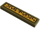 Lego part: Tile 1 x 4 with Dark Red Aurebesh Characters 'CANTINA' on Yellow Background Pattern (Sticker) - Set 75290