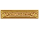 Part No: 2431pb0865 Name: Tile 1 x 4 with Gold and Reddish Brown 'SNOW WHITE' in Frame Pattern Part No: 2431pb0865 Name: Tile 1 x 4 with Gold and Reddish Brown 'SNOW WHITE' in Frame Pattern