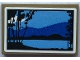 Part No: 26603pb313  Name: Tile 2 x 3 with Picture of Blue and Medium Blue Hills, Lake and Trees with Black Border Pattern (Sticker) - Set 21336