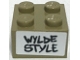 Part No: 3003pb148  Name: Brick 2 x 2 with Black 'WYLDE STYLE' on White Background Pattern (Sticker) - Set 70922