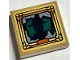 Part No: 3068pb2037  Name: Tile 2 x 2 with Picture of Black Witch Silhouette in Gold Frame Pattern (Sticker) - Set 76408