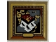 Part No: 3068pb2038  Name: Tile 2 x 2 with Picture of Gryffindor House Crest in Gold Frame Pattern (Sticker) - Set 76408
