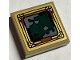 Part No: 3068pb2040  Name: Tile 2 x 2 with Picture of Dark Green Map in Gold Frame Pattern (Sticker) - Set 76408
