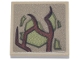 Part No: 3068pb2547  Name: Tile 2 x 2 with Reddish Brown Vines and Olive Green Patches Pattern (Sticker) - Set 76297