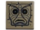 Part No: 3068pb2592  Name: Tile 2 x 2 with Black and Dark Bluish Gray Idol Head, Sad Mouth on Stone Background Pattern (Sticker) - Set 77015