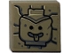 Part No: 3068pb2597  Name: Tile 2 x 2 with Black and Dark Bluish Gray Idol Minifigure Head, Tongue Sticking Out on Stone Background Pattern (Sticker) - Set 77015
