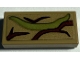 Part No: 3069pb1423  Name: Tile 1 x 2 with Reddish Brown Tree Bark Plates and Olive Green Vine Pattern (Sticker) - Set 76249