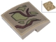 Part No: 32803pb014  Name: Slope, Curved 2 x 2 x 2/3 Inverted with Reddish Brown Vines and Olive Green Patches Pattern (Sticker) - Set 76297