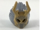 Part No: 35484pb01  Name: Minifigure, Headgear Mask Ornate with Antelope Horns, Dark Bluish Gray Lion Mane and Tribal Markings Pattern